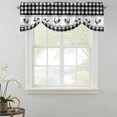 thumbnail image 2 of Tie Up Valances for Windows, Farmhouse Black Plaid Adjustable Valance Curtains Window Treatment for Living Room, Vintage Country Cock Checkered Rod Pocket Kitchen Curtains & Drapes 42x12 Inch, 2 of 9