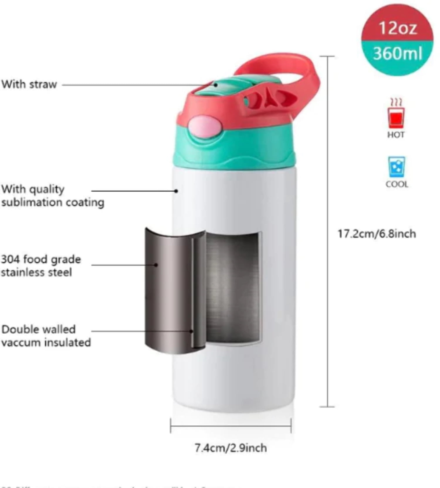 Blank Sublimation Sippy Cup Double Wall Stainless Steel – Palm Breeze Tees