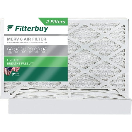 

Filterbuy 12.75x21x4 MERV 8 Pleated HVAC AC Furnace Air Filters (2-Pack)