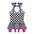 thumbnail image 4 of iiniim Girls Ballet Dance Tutu Dress Halter Neck Sleeveless Sequins Pompoms Circus Clown Party Black&Rose 6, 4 of 7