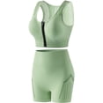 thumbnail image 3 of Uootdi 2 Piece Outfits Women Solid Color Seamless Sports Bra And Biker Shorts Soft Stretchy Gym Activewear Sets Gift, 3 of 4