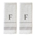 thumbnail image 1 of SKL Home Casual Monogram Hand Towel Set, F, 16x26, White 2 Pack, 1 of 5