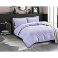 thumbnail image 1 of Mocassi 3-Piece Duvet Cover Set, 1800 Thread Count, Button Closure, Solid Color - Cooling, Breathable Material- Wrinkle, Fade, Stain Resistant, Full/Queen, Lilac, 1 of 5