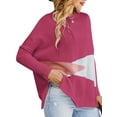 thumbnail image 1 of Suéter de mujer Mangas de murciélago O Cuello de punto Suéteres casuales sueltos Romacci Camiseta de manga corta, 1 of 7