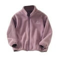 thumbnail image 2 of Cethrio Boys Fleece Jackets with Zipper, Stand-up Collar Casual Lightweight Warm Boys Outerwear Purple Size 10, 2 of 6