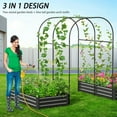 thumbnail image 5 of Slsy 3 in 1 Galvanized Raised Garden Bed with 87in Tall Arch Trellis for Climbing Plants, Galvanized Planter Garden Box Outdoor for Gardening,Black, 5 of 8