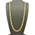 thumbnail image 5 of Dubai Collections Gold Chain Necklace Rope Lobster Clasp Chunky Diamond Real Plated for Men Women USA Made 24k 7mm - 22", 5 of 6