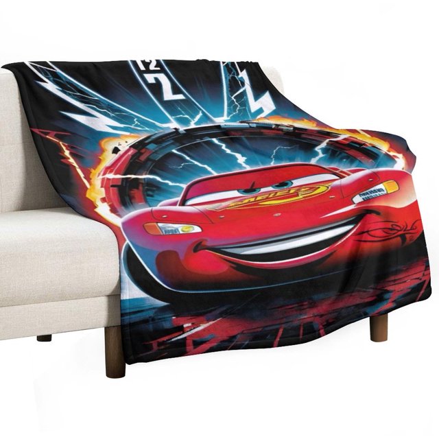 Manta de Lightning McQueen, manta de tela de superficie vertical súper suave de varios tamaños, acogedora y cálida, adecuada para cama, sofá, campamento, viajes, para todas las estaciones, liviana y