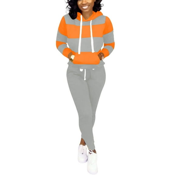 Two Piece Outfits For Women Casual Jogging Suit Set Long Sleeve Sweatshirt And SweatpantsTracksuit Athletic Loungewear Set Sweatpants