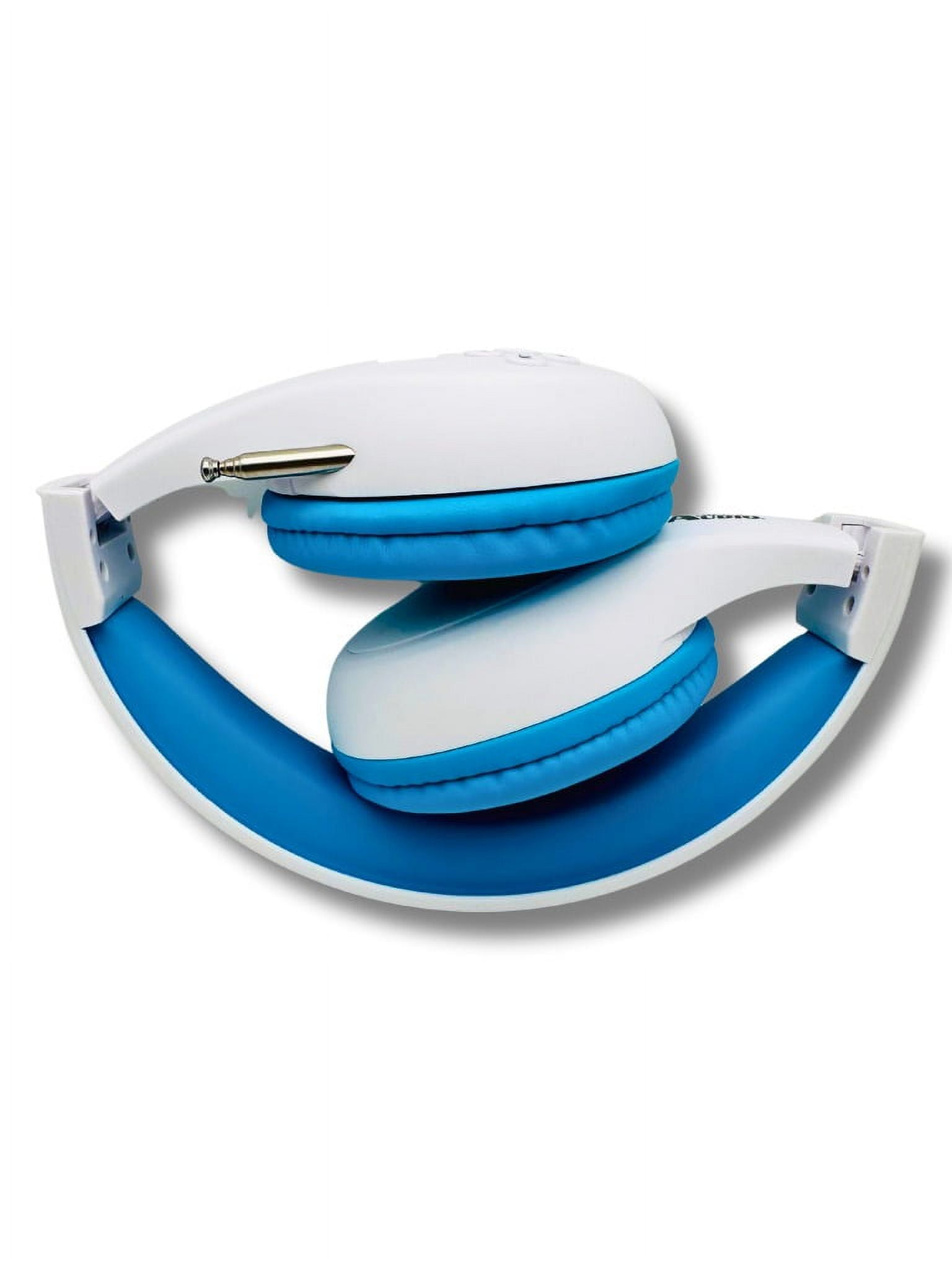 Things Audio Portable Personal FM Radio Headphones with Pull-Out Antenna, White and Blue