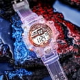 thumbnail image 1 of Digital Sports Watch with Transparent Strap and Waterproof Resin Case - Rose Gold, 1 of 5