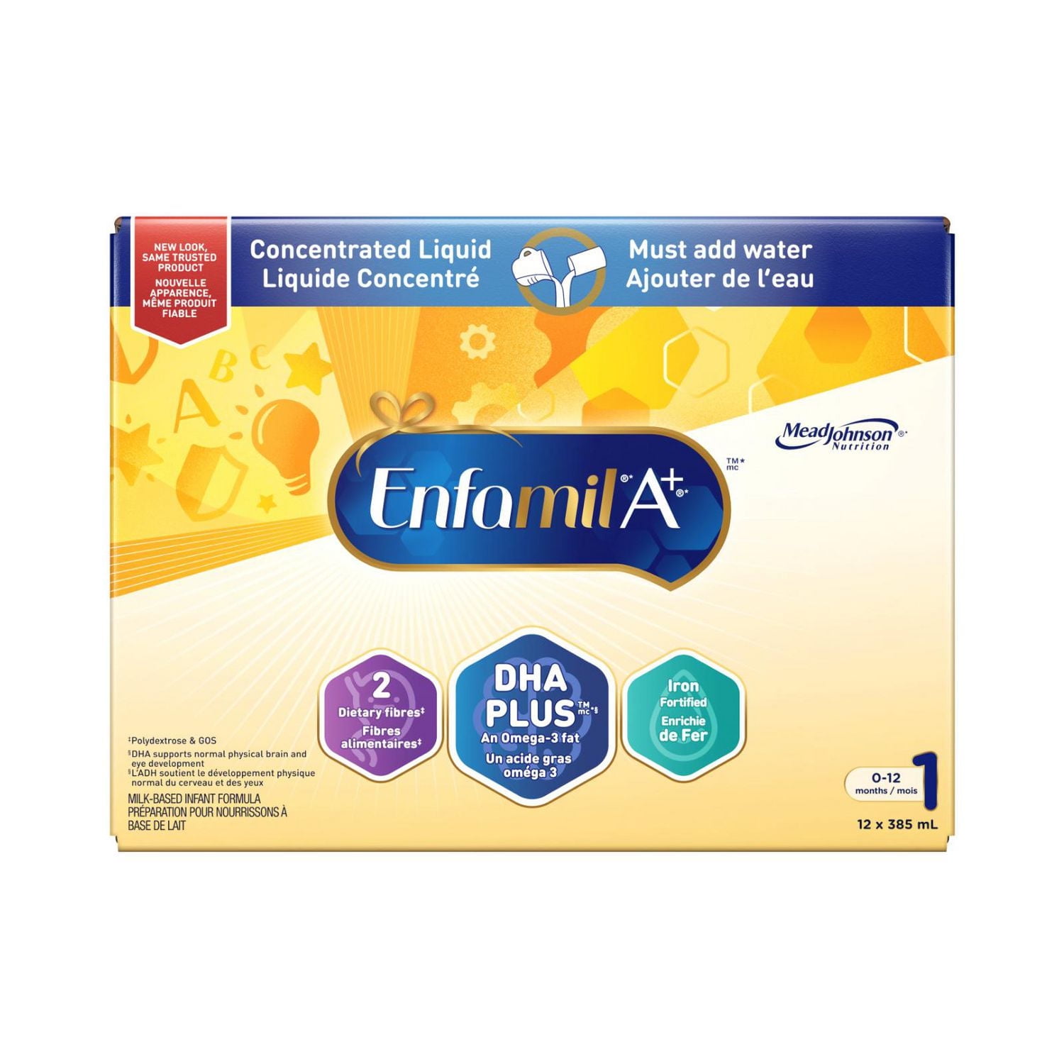 Enfamil A+® Baby Formula, Infant Formula, 0-12 months, 12x385ml