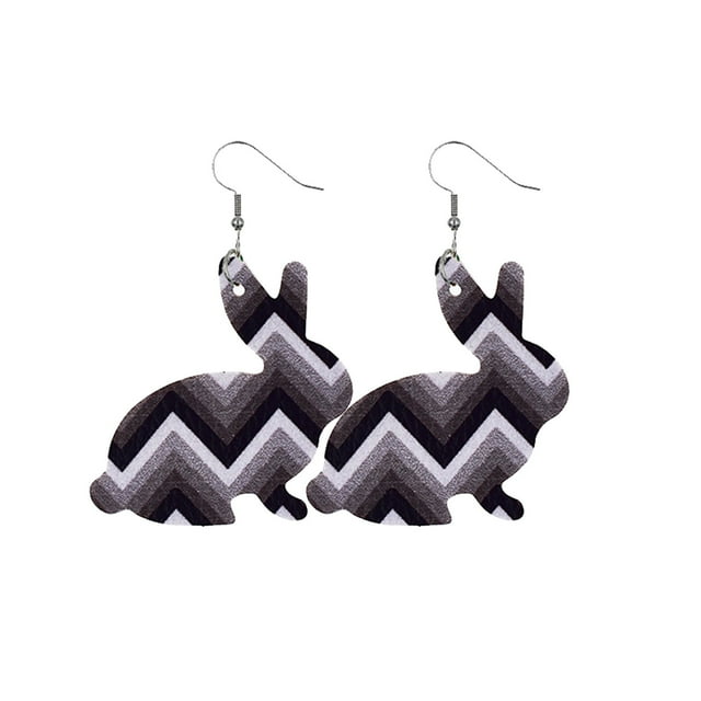 Earrings Double Rabbit Printed Jewelry Earrings Easter Girls Drop For Women Colorful Jewelry Sided Cute Earrings