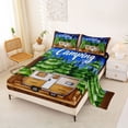 thumbnail image 2 of Erosebridal Outdoor Adventure Bed Sheets,Happy Camping King Sheets For Travel Trailers 4 Pieces, 2 of 6
