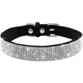 thumbnail image 2 of Collar para perro con pedrería, en piel sintética suave, talla XS, negro -, 2 of 5
