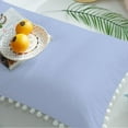 thumbnail image 6 of DNG Creations 4 Piece Pom Pom Sheet Set 100% Egyptian Cotton, White Pom-Pom Fringe Solid Pattern 12 Inch Deep Pocket ( Solid Light Blue - Twin XL ), 6 of 7