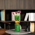 thumbnail image 7 of 12-Inch Decorative Green Tall Glass Vase - Modern Minimalist Decor for Parties, and Special Events - Perfect Centerpiece for Coffee Tables, Living Rooms, Dining Tables, Offices, and Farmhouse Decor, 7 of 7