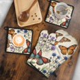 thumbnail image 5 of Vintage Butterfly and Flower Kitchen Oven Mitt and Pot Holder Sets 4 Pcs for Baking, Cooking and Grilling, Heat Resistant Up To 392 °F, 5 of 7