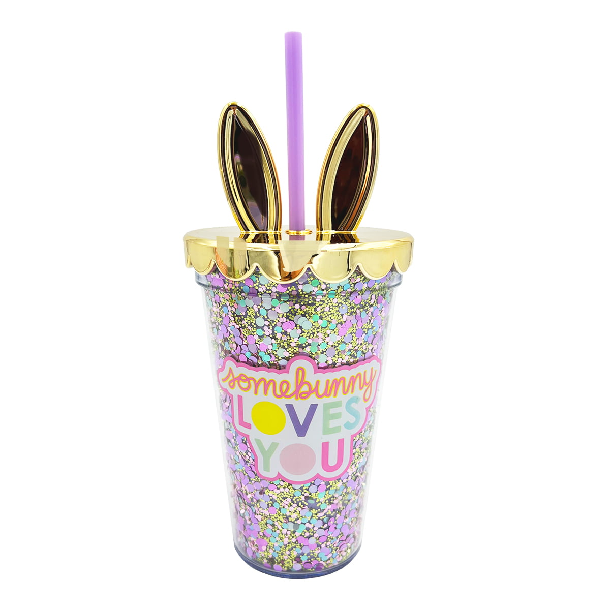 Stitch Angel Bunny Tumbler With Lid & Straw-personalized Easter