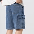 thumbnail image 5 of Yaoyar Men's Knee Length Straight Denim Shorts Cargo Classic Multi-Pocket Short Pants Casual Vintage Jean Shorts, 5 of 9