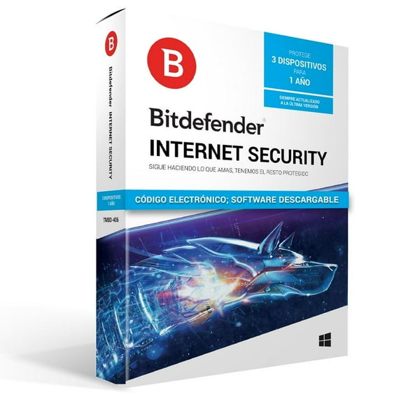 Antivirus Bitdefender Internet Security 1 Año 3 Usuarios Descarga Digital