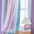 thumbnail image 2 of Cortina XiDi Rainbow Pink Púrpura 86 x 244 cm con estampado de estrellas, 2 of 7