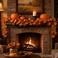 thumbnail image 6 of Hometravel Artificial Maple Leaf Vines Decorations, Fall Garland for Fireplaces and Dining Tables, Thanksgiving and Halloween Home Accent, 6 of 8