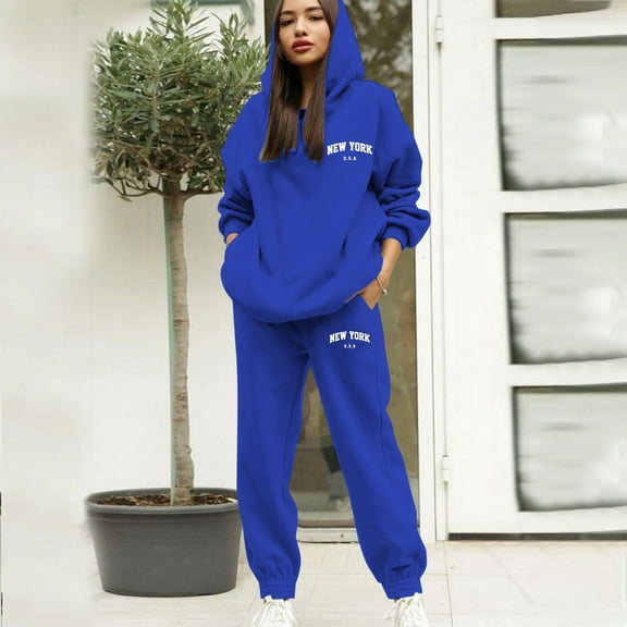 Women'S Sweatsuits - Long Sleeve Hoodie With Sweatpants Set Matching Sweat Sets for Women Loungewear Sets Woman