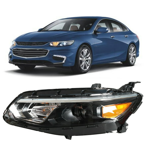 munirater Black Housing Projector Driver Side Headlight Headlamp Assembly Replacement for 2016 2017 2018 Malibu