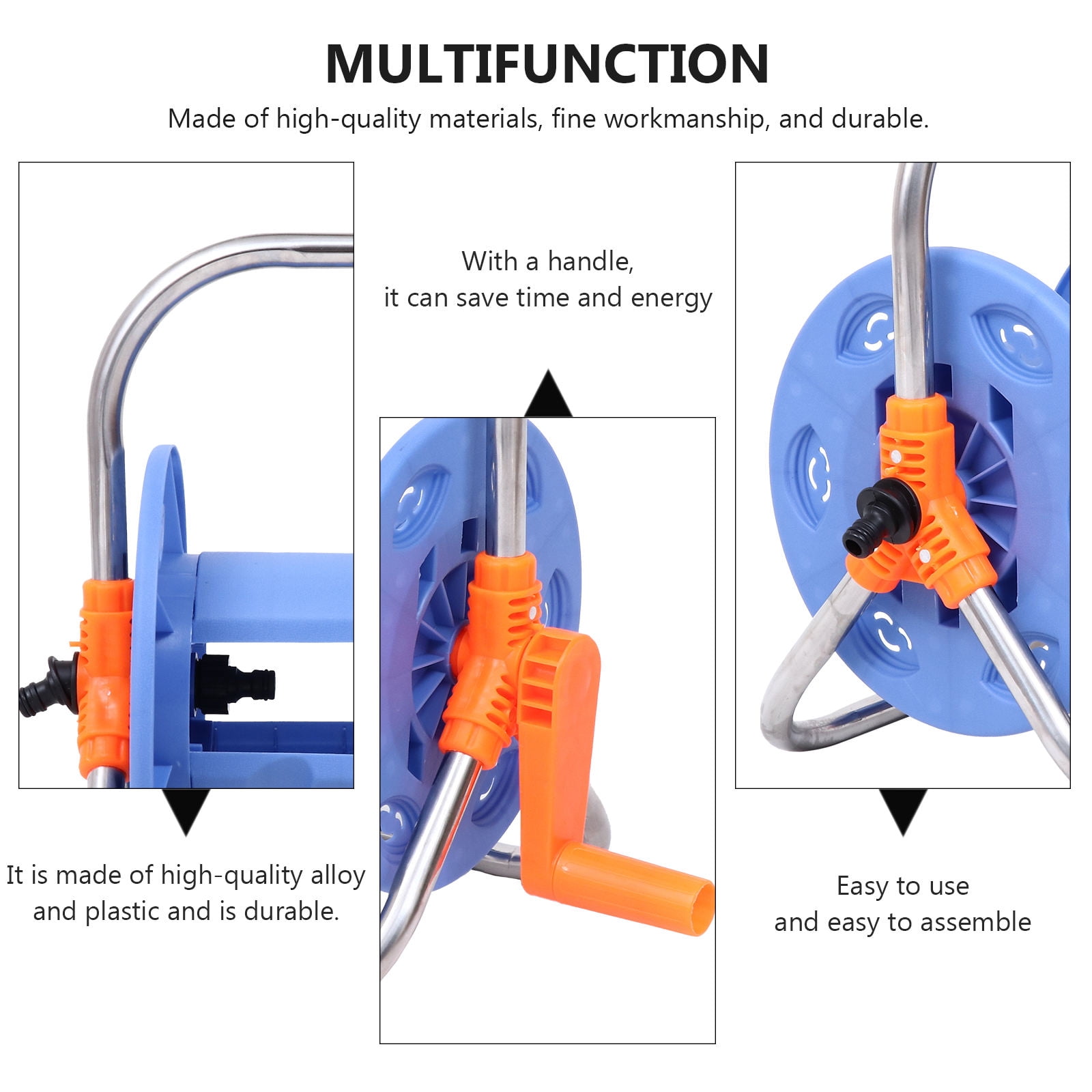 FOMIYES Hose Reel with Handle for Convenient Hose Storage and Easy Outdoor Watering Organization