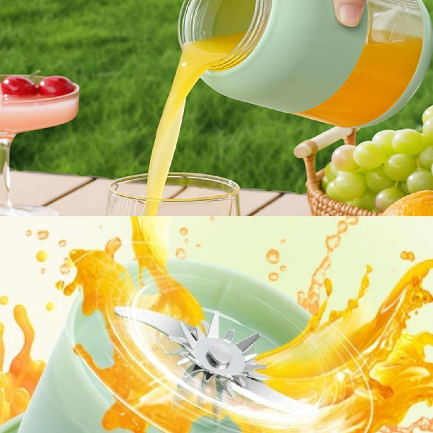 Electric Citrus Juicer 28 Oz, With Straw and Two Lids Portable Blender Cup, Personal Travel Cold Press Juicer Bottle Cups 1PCS
