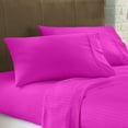 thumbnail image 2 of Pure Giza Cotton (Cal-King Size) Striped Pattern Bed Sheets Set- 300-TC Bedding – Cal-King Size Bed, 12" Inch Deep Pocket 300TC Cal-King Sheets - Hot Pink Stripe, 2 of 7