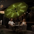 thumbnail image 4 of Solar LED 10FT Patio Umbrella – Waterproof UV Protection Outdoor Market Table Parasol with Tilt & Crank, 8 Sturdy Ribs, for Garden, Deck, Pool, Backyard – Color: Grass Green, 4 of 7