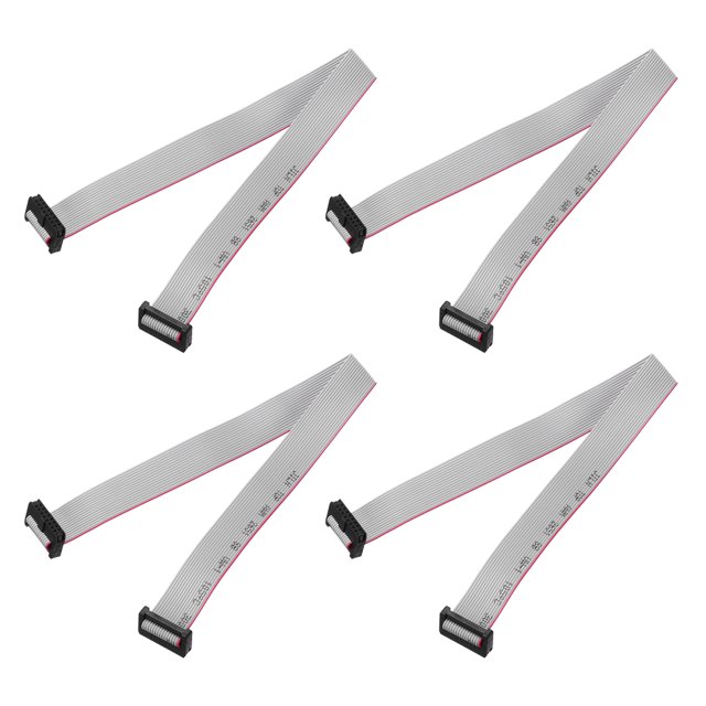 Uxcell 4 Pcs Flat Ribbon Cable, 2mm Pitch 16mm Width 30cm Long 16 Pin FC to FC Flat Ribbon Connector for PC, LED Displays