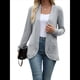 thumbnail image 1 of Suéter Cárdigan para Mujer, Abierto Al Frente, de Larga y con Bolsillos. Gris XXL, 1 of 9