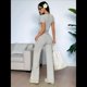 thumbnail image 4 of Conjunto de 2 Piezas A Rayas para Mujer, Camiseta de Corta, Pantalón , Conjunto de Estar por Casa A Juego con Bolsillos. y Negro L, 4 of 10