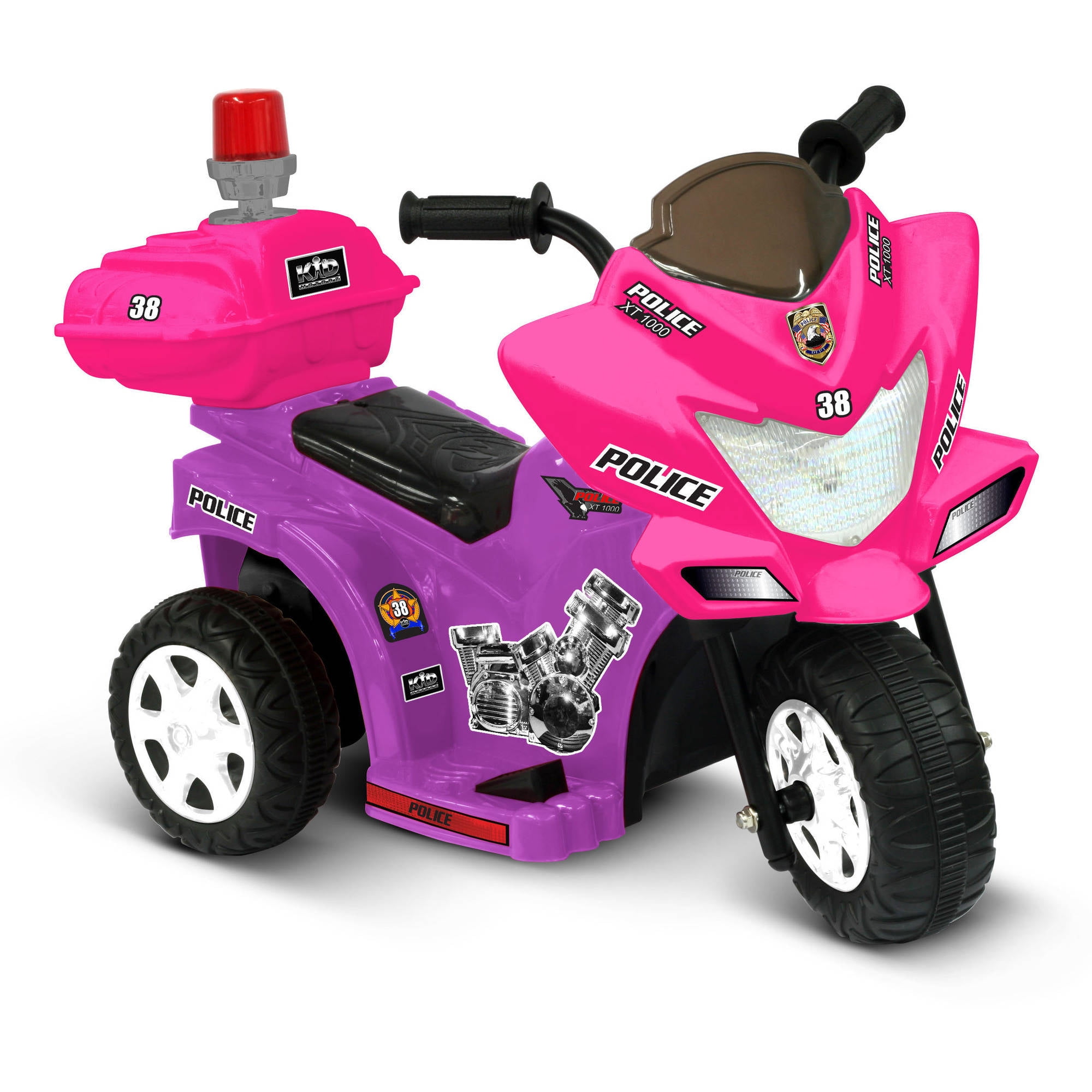 6v Ride on Motorcycle Kids Black & White Lil Police Patrol Battery Powered Cars for sale online 