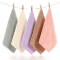 thumbnail image 1 of Naierhg 2Pcs Square Soft Solid Color Coral Fleece Water Absorption Face Hand Towels, 1 of 8