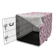 thumbnail image 3 of Fantasy Dog Crate Cover, Cartoon with Castle and Unicorn Stars Background Cartoon Drawing Style, Easy to Use Pet Kennel Cover for Dogs, 35" x 23" x 27", Pale Mauve Brown Pink, by Ambesonne, 3 of 6