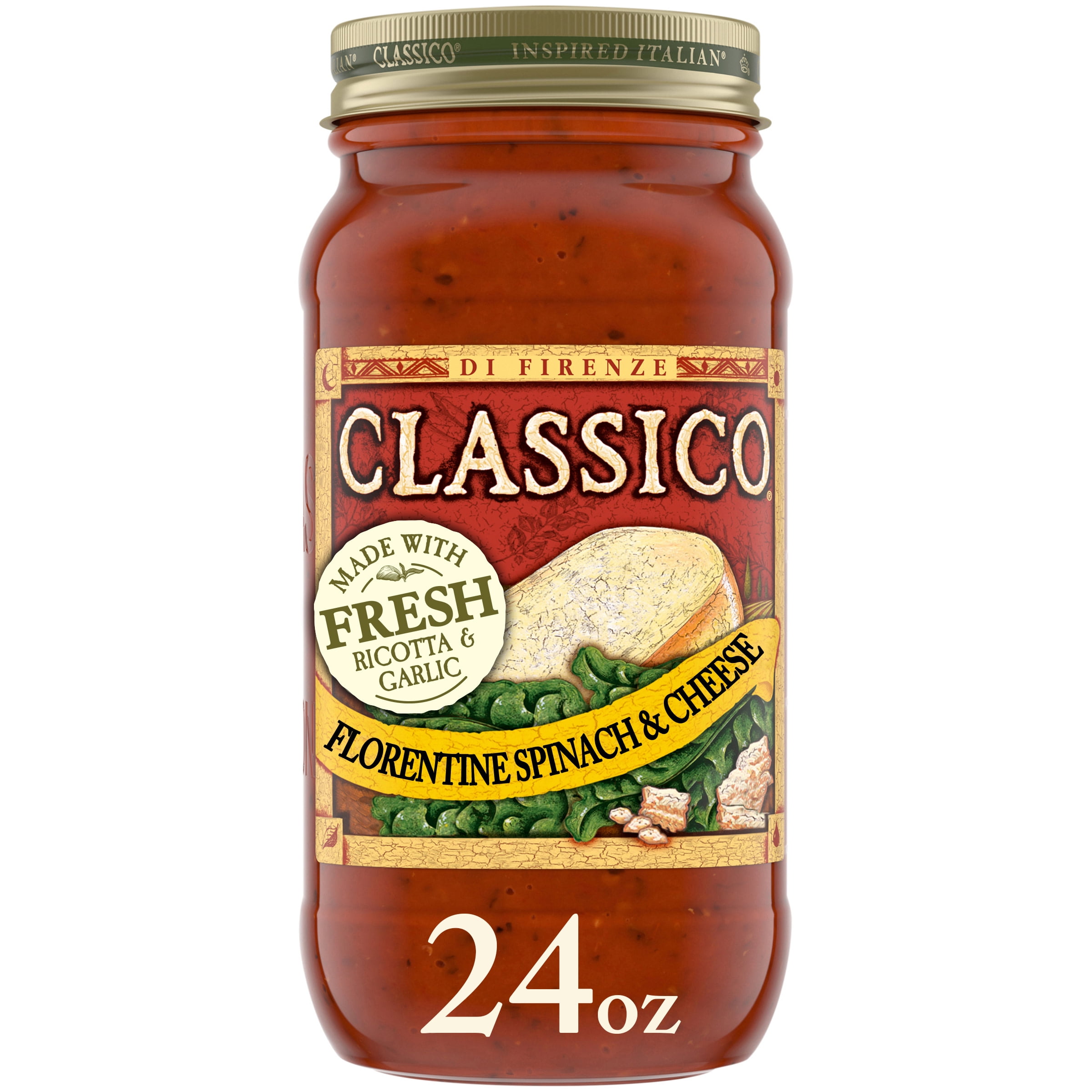 Classico Florentine Spinach & Cheese Pasta Sauce, 24 oz Jar
