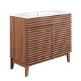 thumbnail image 1 of Modway Render 36" Bathroom Vanity in Walnut White, 1 of 5