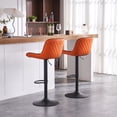 thumbnail image 3 of Kidol & Shellder Soft Bar Stools Set of 2 Orange Adjustable Swivel Barstools with Back, 3 of 5