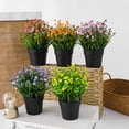 thumbnail image 3 of Fake Plants, Small Potted Plants, Mini Artificial Small Flower, Faux Greenery Plants for Garden Lawn Balcony Office Home Decoration, 3 of 8