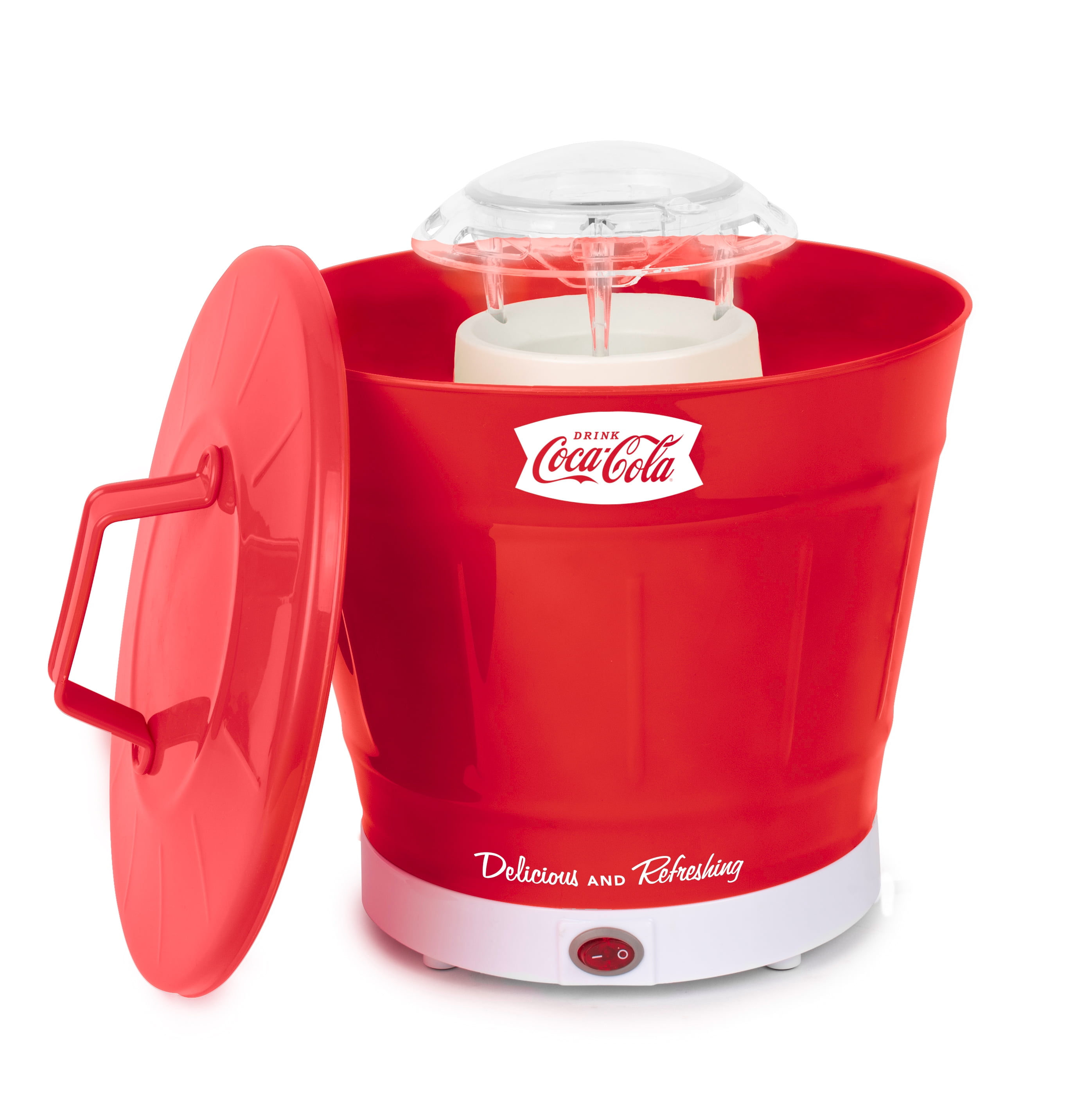 Coca-Cola CKAPHBKT8CR Hot Air Popcorn Popper with Bucket