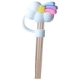 thumbnail image 1 of Glass Straw Plug Cover Stainless Steel Straw Cover 10mm Large Diameter Straw Plug For Reusable Straw Protector Sparkling Earth Cap Rainbow Crinkle Paper Short Kids T Post Caps plus plus Tube Neon, 1 of 4
