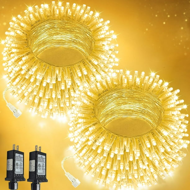 Cadena de luces SANJICHA, paquete de 2 unidades, 20 m, 100 LED, color blanco cálido