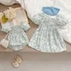 thumbnail image 4 of Vestido Floral de algodón de verano para niñas, trajes de hermanas, vestidos de princesa de línea A encantadores para niños, mono bonito para bebé, ropa para chico, 4 of 6