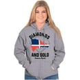 thumbnail image 3 of Dominican DR Shaped Pride Heritage Unisex Fleece Graphic Zip Up Hoodie Brisco Brands 3X, 3 of 5