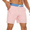 thumbnail image 3 of Vibrex Running Shorts Men, Men's Multi Pocket Solid Color Elastic Waistband Drawstring Swimming Trunks Beach Pants Shorts,Lightweight Running Shorts for Men Pink_XL, 3 of 6
