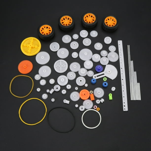 Ashata 78pcs Plastic Gears Pulley Belt Worm Rack Kits Gear Set Shaft